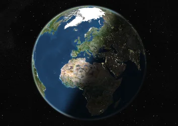 Globe Centered on Europe and Africa